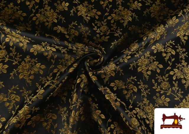 Vente de Tissu Jacquard Floral pour Costumes Régionaux couleur Doré