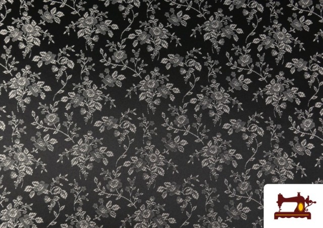Acheter en ligne Tissu Jacquard Floral pour Costumes Régionaux couleur Argenté