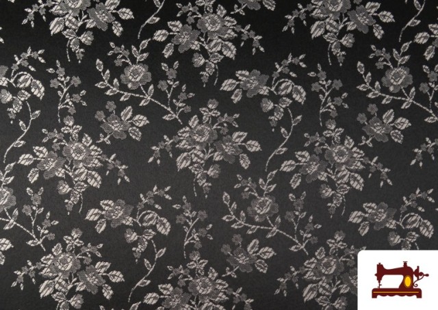 Vente en ligne de Tissu Jacquard Floral pour Costumes Régionaux couleur Argenté