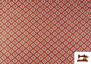 Acheter Tissu Gobelin Tissé à Motif Géométrique Multicolore couleur Orange