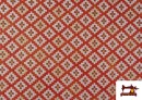 Acheter en ligne Tissu Gobelin Tissé à Motif Géométrique Multicolore couleur Orange