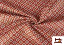 Tissu Gobelin Tissé à Motif Géométrique Multicolore couleur Orange