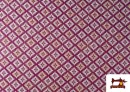 Tissu Gobelin Tissé à Motif Géométrique Multicolore couleur Fuchsia