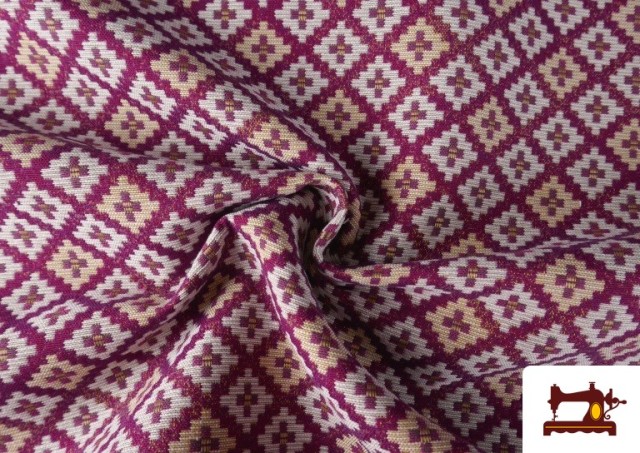 Acheter Tissu Gobelin Tissé à Motif Géométrique Multicolore couleur Fuchsia