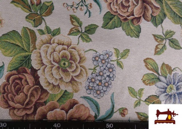 Acheter en ligne Tissu Gobelin Tissé à Motif Floral Romantique