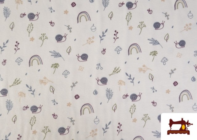 Vente de Tissu Maille T-Shirt Escargots Enfant