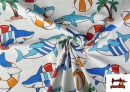 Vente en ligne de Tissu Maille T-Shirt Requins Amusants Plage