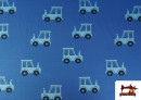 Acheter Tissu Maille T-Shirt Tracteurs Bleus