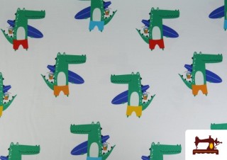 Acheter Tissu Jersey T-Shirt Crocodiles Surfeurs