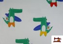 Vente de Tissu Jersey T-Shirt Crocodiles Surfeurs