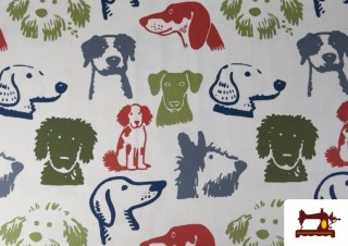 Vente de Tissu Jersey T-Shirt Imprimé Chiens