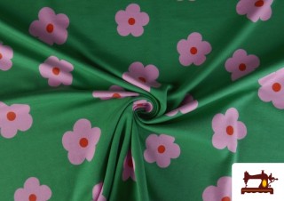 Acheter en ligne Tissu Maille T-Shirt Imprimé Floral Coloré