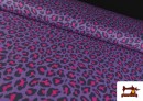 Tissu Coton Imprimé Léopard Multicolore couleur Violet