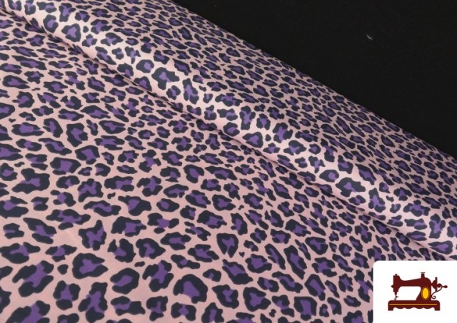 Vente en ligne de Tissu Coton Imprimé Léopard Multicolore couleur Rose pâle