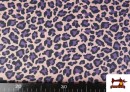 Tissu Coton Imprimé Léopard Multicolore couleur Rose pâle