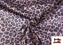Tissu Coton Imprimé Léopard Multicolore couleur Rose pâle