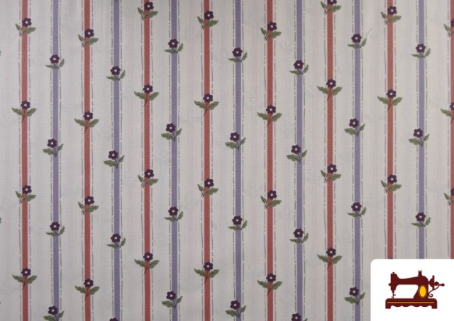 Acheter Tissu Coton Rayures et Fleurs
