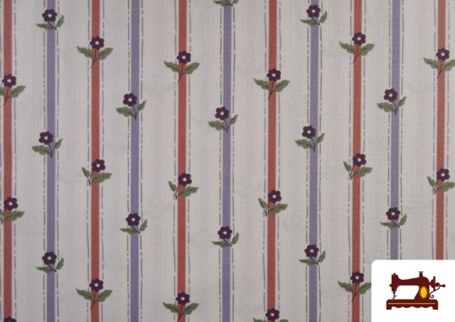 Vente de Tissu Coton Rayures et Fleurs