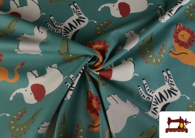 Vente en ligne de Tissu Coton Imprimé Animaux de la Jungle Enfant