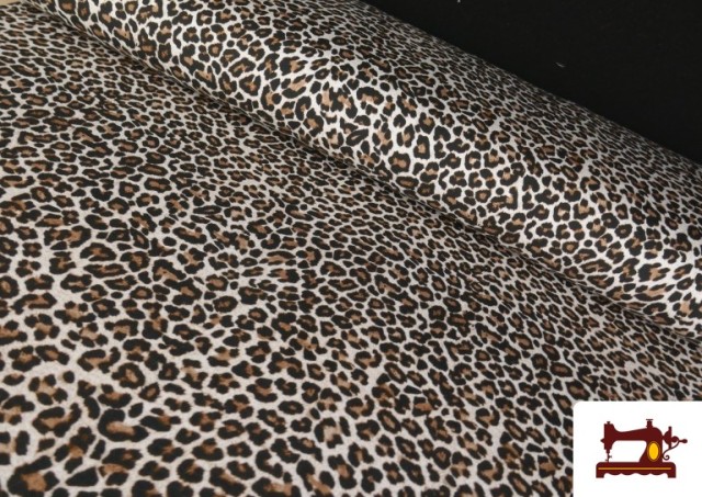 Acheter Tissu Sweat French Terry Imprimé Léopard couleur Brun