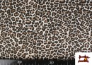 Vente en ligne de Tissu Sweat French Terry Imprimé Léopard couleur Brun