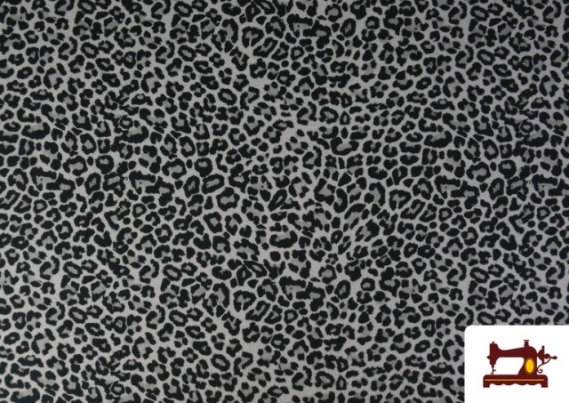 Acheter Tissu Sweat French Terry Imprimé Léopard couleur Gris