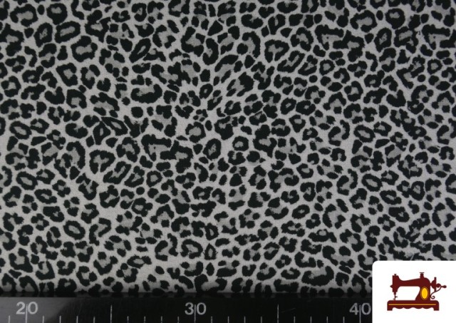 Acheter en ligne Tissu Sweat French Terry Imprimé Léopard couleur Gris