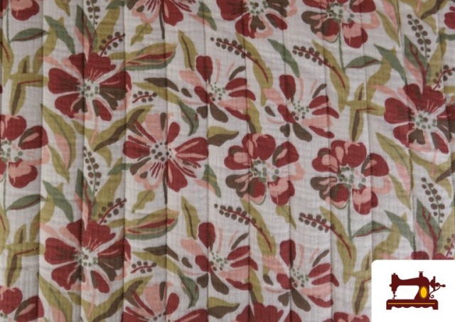 Tissu Mousseline de Coton Matelassée Réversible