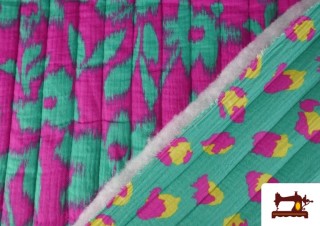 Acheter en ligne Tissu Mousseline de Coton Matelassée Réversible