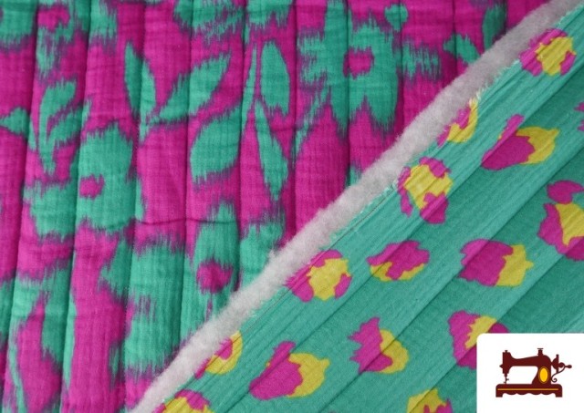 Acheter en ligne Tissu Mousseline de Coton Matelassée Réversible