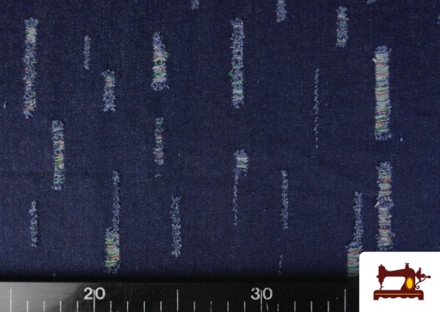 Acheter en ligne Tissu Denim Jean Effiloché Multicolore