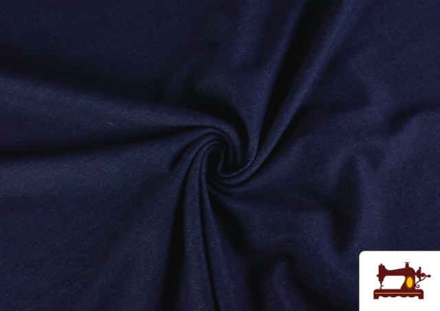 Tissu Maille Imprimé Effet Jean couleur Bleu Marine