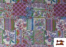 Acheter Tissu Toile Imprimé Patchwork Multicolore