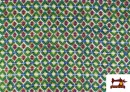 Acheter Tissu Viscose Géométrique Vert
