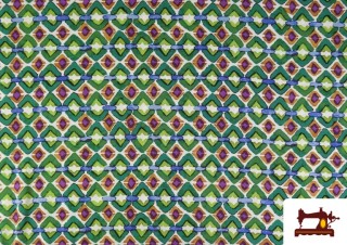 Acheter Tissu Viscose Géométrique Vert