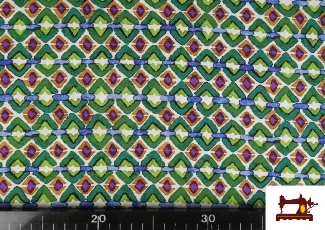 Acheter en ligne Tissu Viscose Géométrique Vert