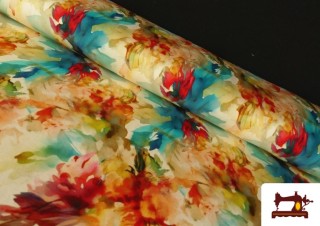 Tissu Jersey Viscose Floral Multicolore