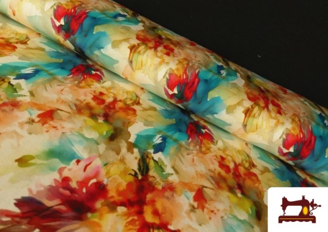 Tissu Jersey Viscose Floral Multicolore