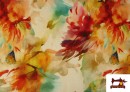 Vente de Tissu Jersey Viscose Floral Multicolore