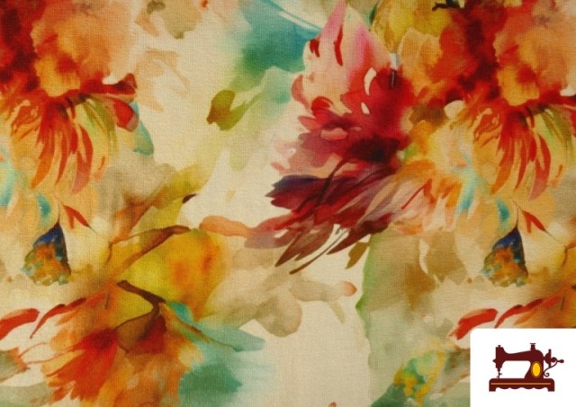 Vente de Tissu Jersey Viscose Floral Multicolore