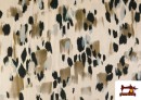 Vente de Tissu Jersey Viscose Taches Noires et Beige