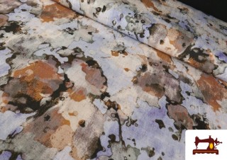 Tissu Lin Viscose Imprimé Effet Vieilli