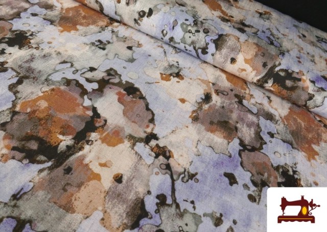 Tissu Lin Viscose Imprimé Effet Vieilli