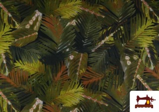 Vente de Tissu Viscose Tropicale Feuilles