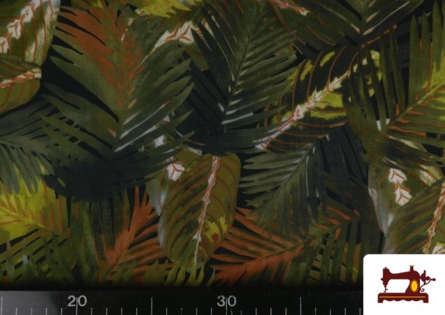 Acheter en ligne Tissu Viscose Tropicale Feuilles