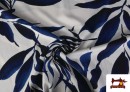 Vente en ligne de Tissu Crêpe Feuilles Bleues