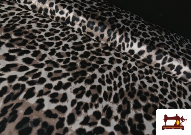 Tissu Crêpe Satin Imprimé Léopard