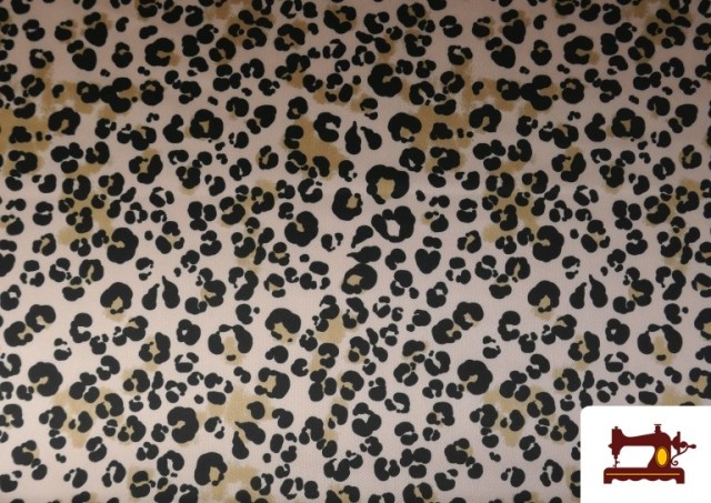 Acheter Tissu Crêpe Satin Imprimé Léopard Écru