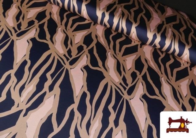 Tissu Crêpe Satin Imprimé Marbré Rose Poudré