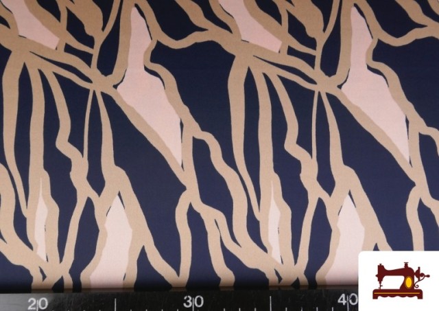 Vente de Tissu Crêpe Satin Imprimé Marbré Rose Poudré